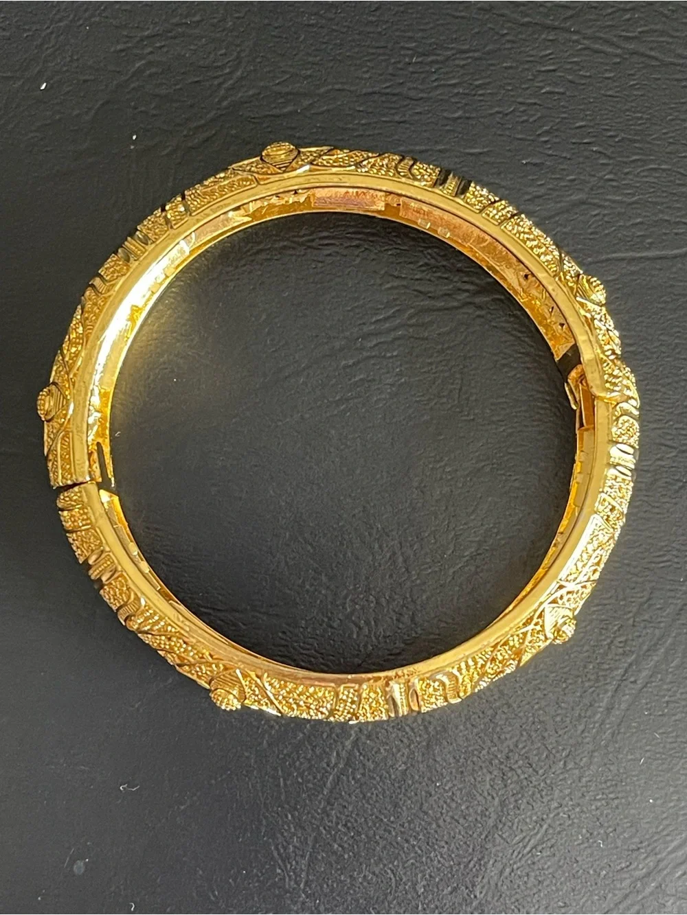 24KT gold plated Filigree Bangle Bracelet.